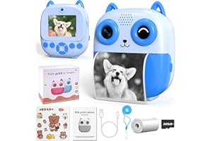 Kids Camera Instant Print, 1080P HD Video 48MP Photo Digital Instant Camera for Kids, Selfie Toddler Cameras Instant Print wi