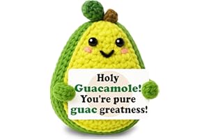 GIFTMARK Positive Crochet Avocado, Emotional Inspirational Support Crochet, Mini Handmade Encouragement Crochet Gifts for Women Men Teen Girl Friends Student Cheer Up Cute Stuff