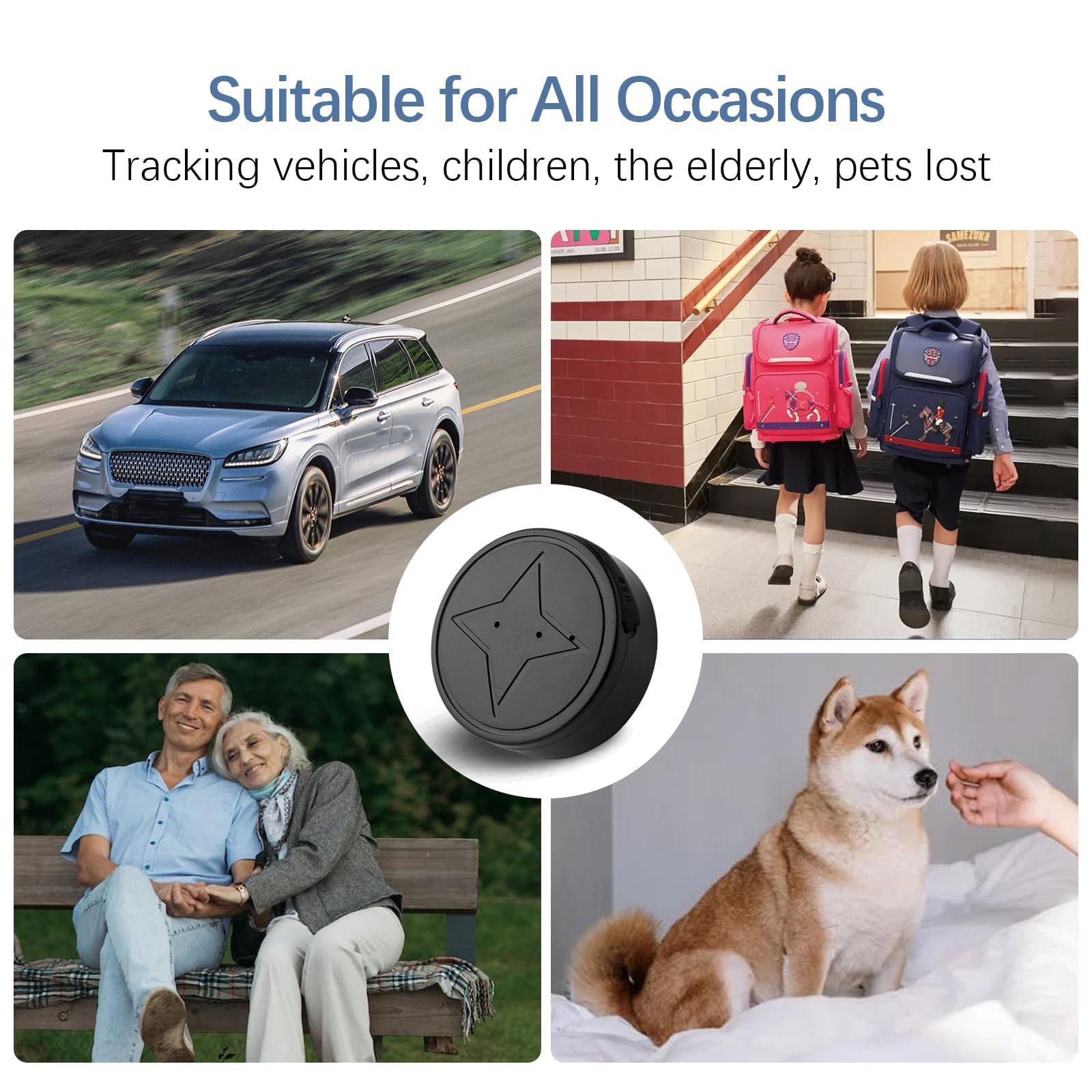 Mini GPS Tracker for Vehicles No Subscription - Car GPS Tracker Portable Real Time Magnetic GPS Tracking Device for Cars Full Global Coverage Location Tracker for Kids,Trucks/Person,No Monthly Fee
