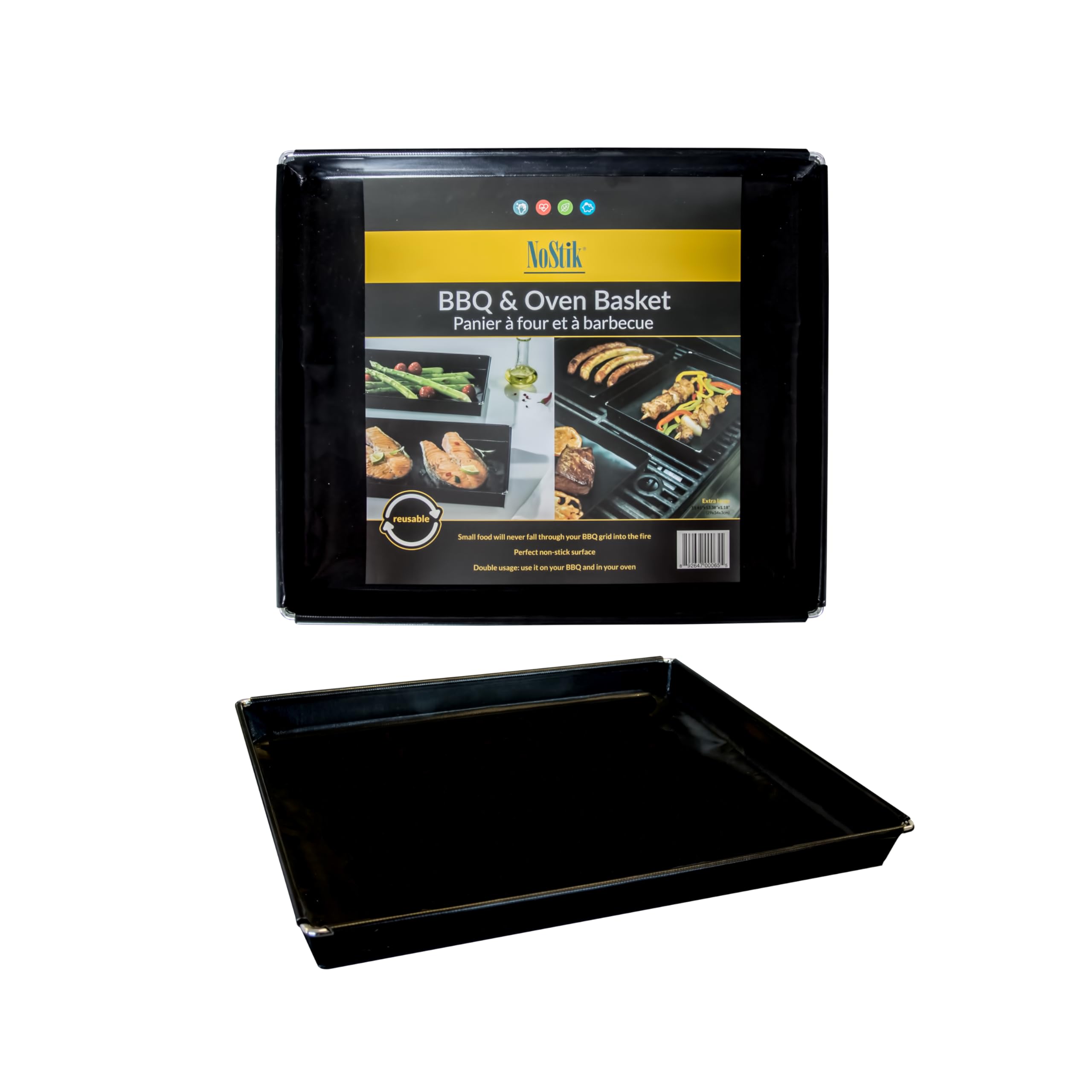 NoStik IR6559 BBQ Tray: Perfect Non-Stick Surface 3 Litre, Black