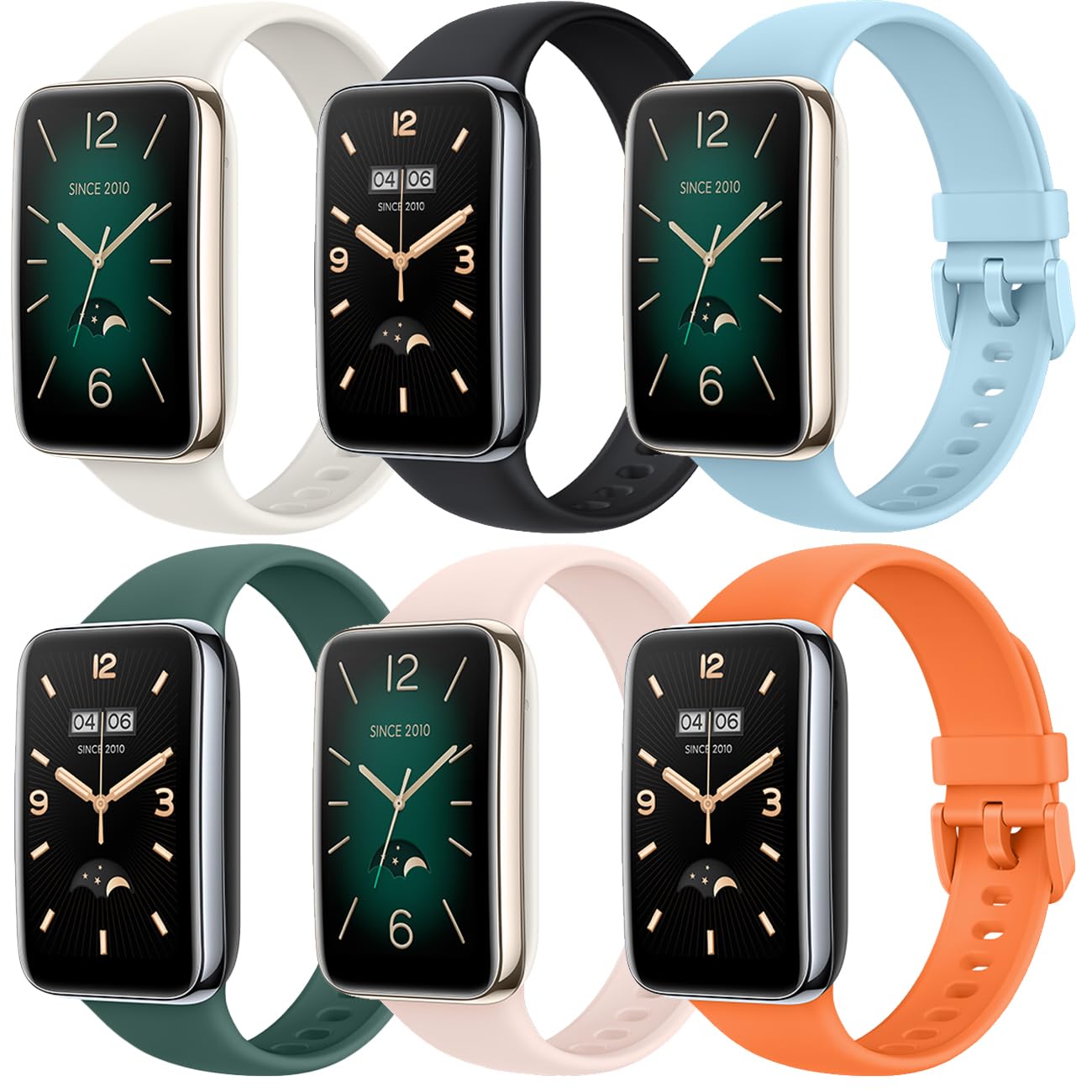 Monuary 6 Pack Replacement Bands Compatible with Xiaomi Smart Band 7 Pro, Colorful Sporty Straps, Soft & Breathable, Quick Release