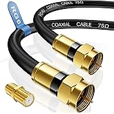 Nixsto RG6 Coaxial Cable, 3FT 6FT 10FT 15FT 25FT 50FT 100FT Coax Cable Cord | High Speed Internet, Digital TV Aerial with Gold F-Type Connector for HDTV, Satellite, Antenna, Modem with Extender- 3ft