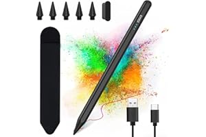 BESKY Stylus Pen for iPad, Apple Pencil Compatible for(2018-2023) iPad 10/9/8/7/6th Gen, iPad Pro 11/12.9, iPad Air 5/4th Gen, 15mins Fast Charge,Palm Rejection-High Sensitivity for iPad Mini 6/5th, Black