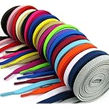 Juipniss 20 Pairs Flat Colored Shoelaces for Sneakers Skate Shoes Boots and Sport Shoes