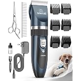 oneisall Dog Clippers Low Noise Grooming Kit for Dogs Cats Pets | Cordless &amp; Long Battery Life, Simple for Beginners, 6 Guide Combs, Removable &amp; Rinsable Blade