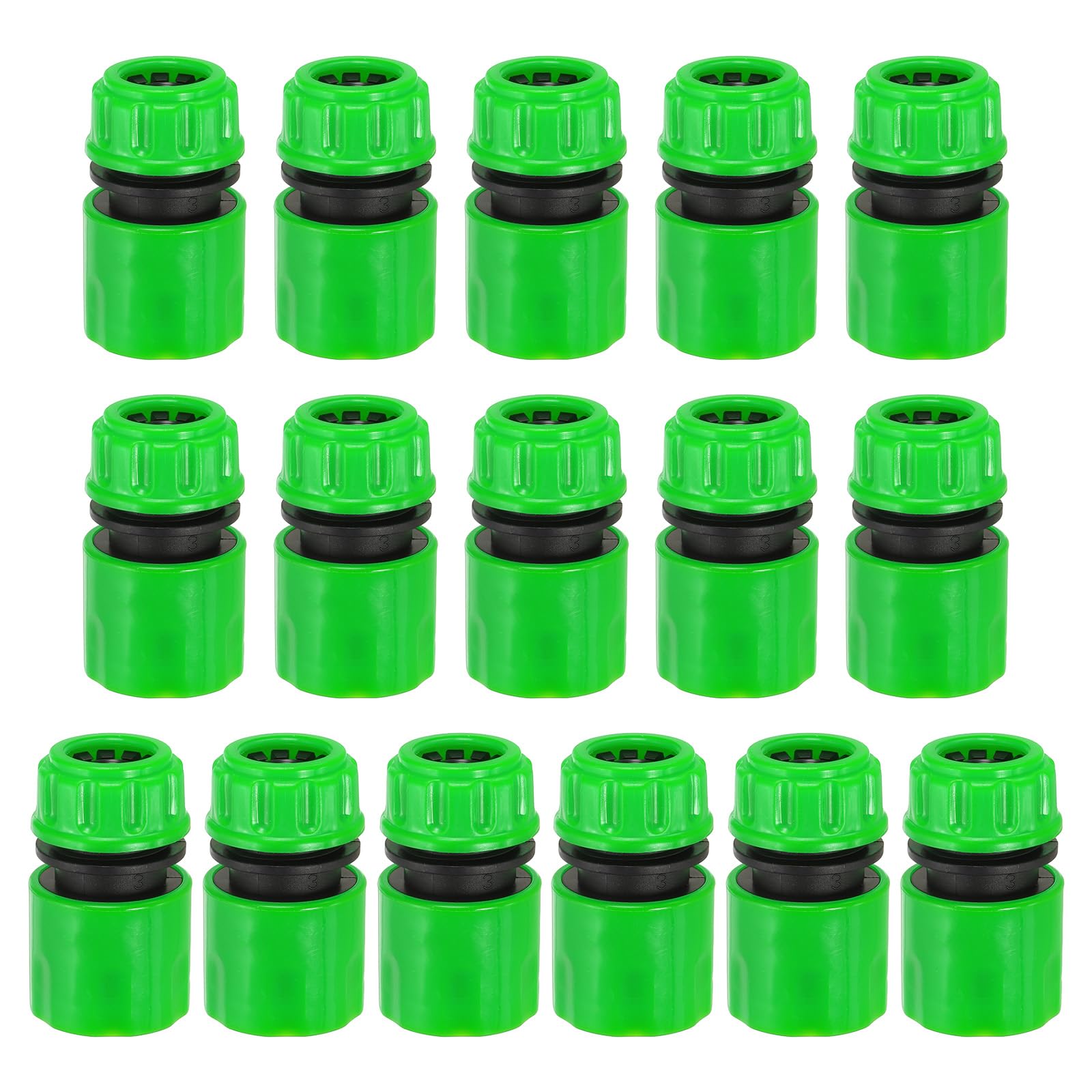 PATIKIL 1/2" Garden Hose Quick Connector Repair Extender, 16 Pcs Plastic Garden Water Hose Connectors Fittings Leakproof Design, Green