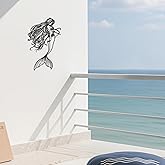 YATEASLU Metal Mermaid Wall Art - Premium Ocean Decor, Elegant Mermaid Bathroom Decor for Indoor & Outdoor