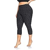 FULLSOFT Plus Size Capri Leggings for Women- XL-4XL High Waist Tummy Control Stretchy Workout Yoga Pants Plus Capris