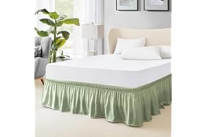 FreshCulture Jupe de lit taille double, jupe de lit élastique pour lit simple, jupe de lit pour lit réglable, facile à instal