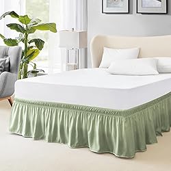 FreshCulture King Bed Skirt, Dust Ruffle for King