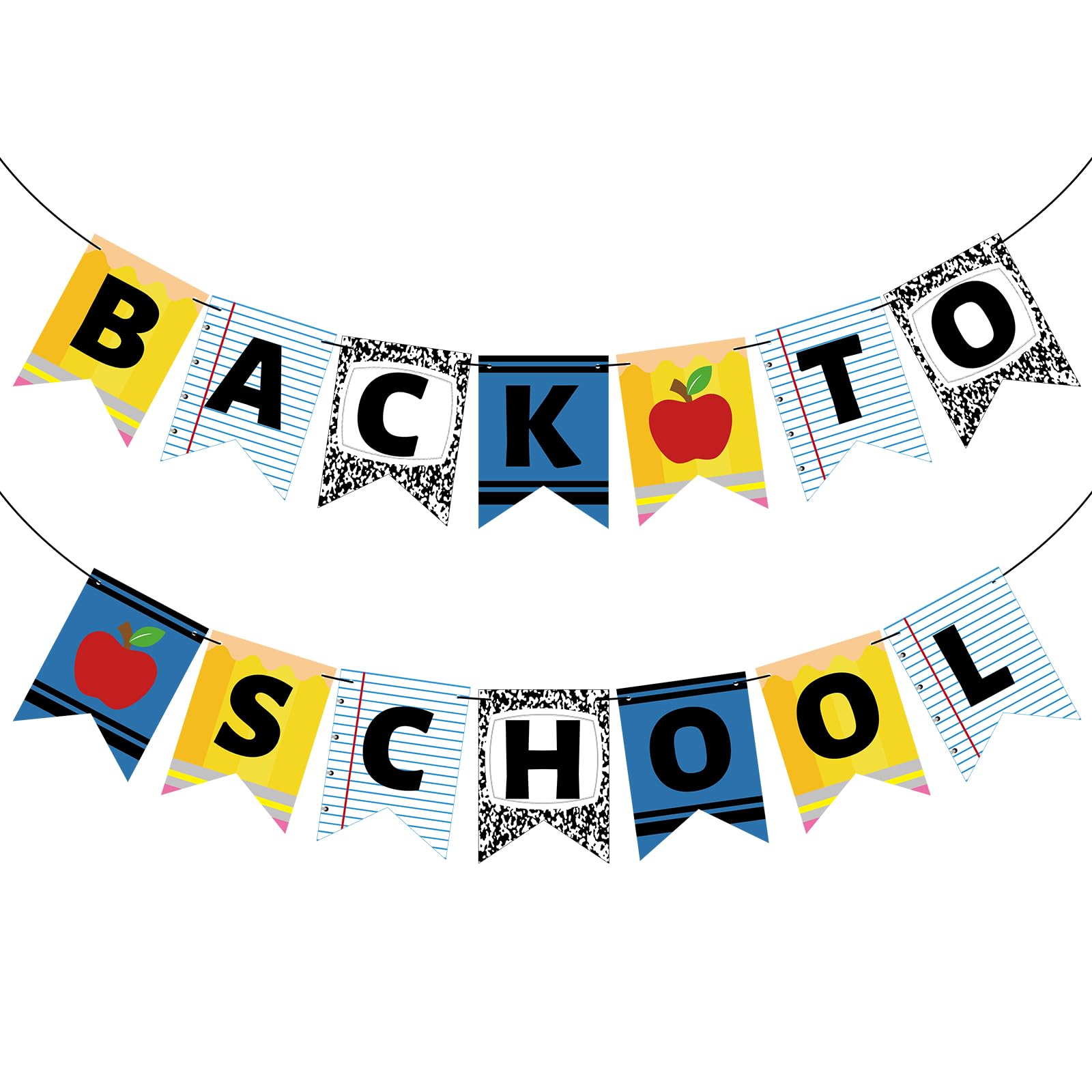 Photo 1 of AmazingSpark 2 Pcs Back to School Banner Decorations First Day of School Decor 2 Pack 10 Feet Strings Welcome Banner Bulletin Board Decorations