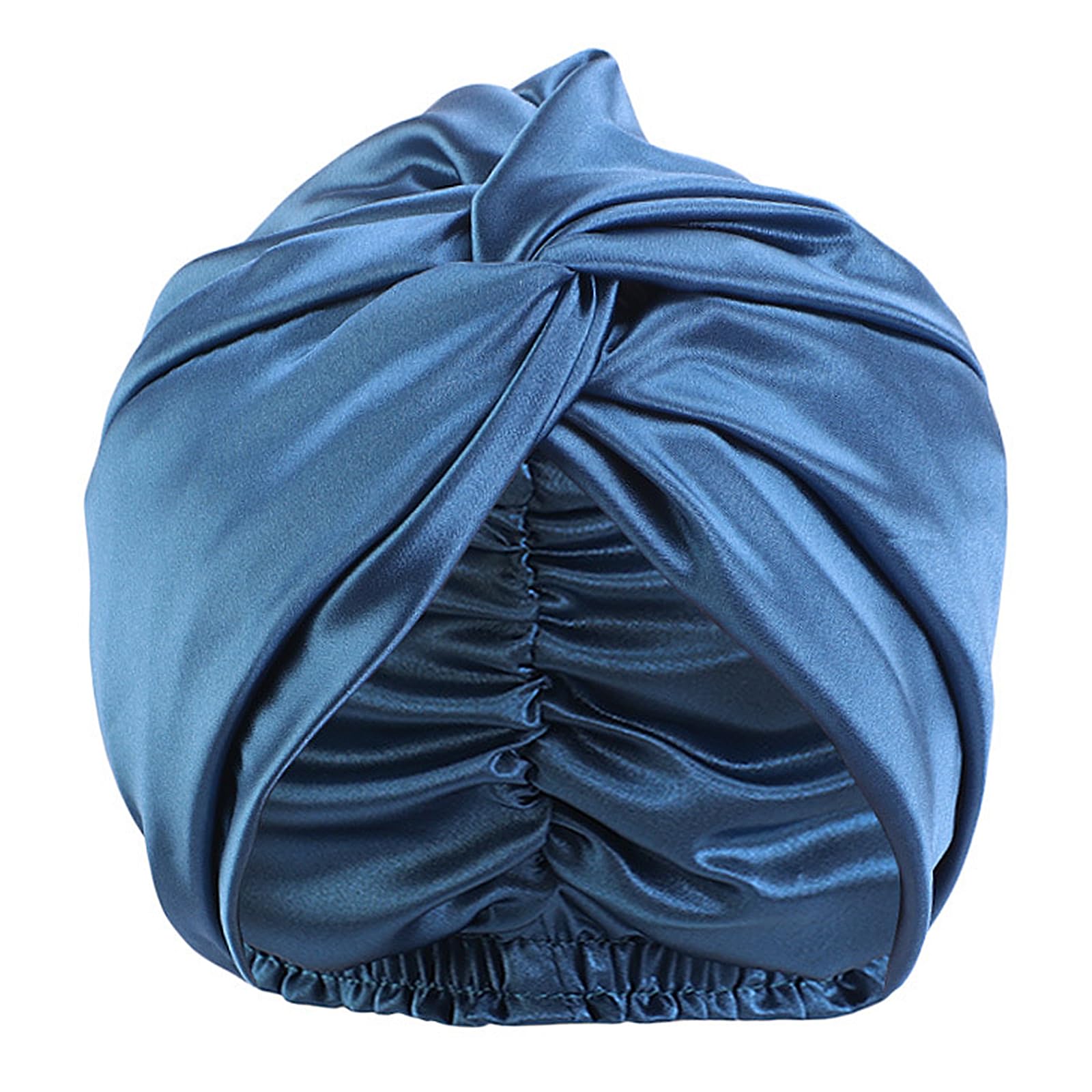 100% Pure Mulberry Silk Sleep Cap for Women Hair Care,Double Layer Natural Silk Bonnet Shower Cap Hair Wrap for Sleeping,Soft Silk Hair Wrap Elastic Stay on Head,Adjustable Silk Bonnet (Red Blue)