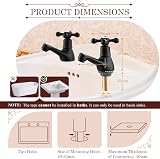 Wasserrhythm Victorian Basin Pillar Taps Pair Black Mono Cross Lever view 6