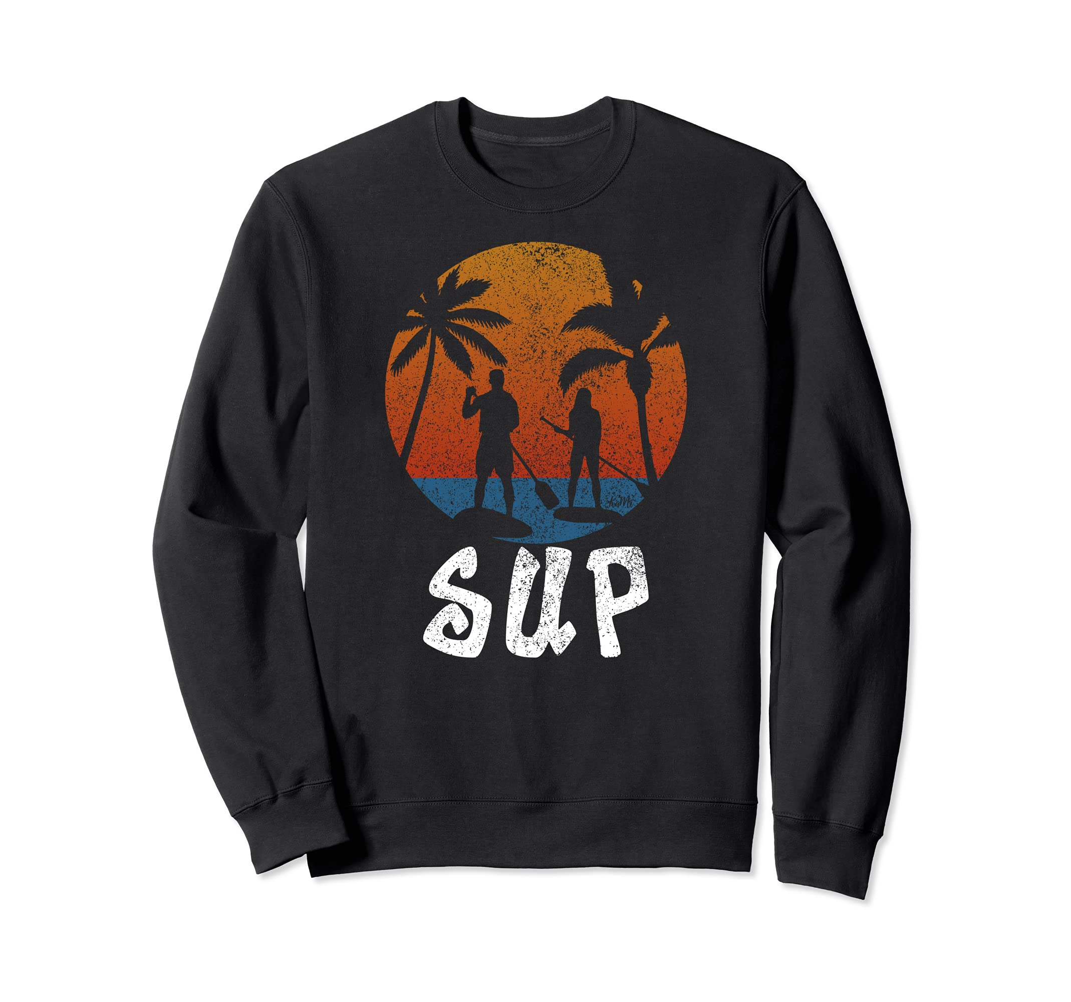 Women Men SUP Shirt Sunset And Palm Trees Stand Up Paddle Sweatshirt