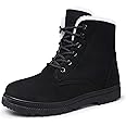 SHIBEVER Winter Snow Boots for Women: Warm Fur Lined Ankle Boots Comfortable Suede Lace Up Booties Cute Flat Shoes