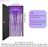 GREATRIL Purple Tinsel Curtain Backdrop Pack of 2 3.2 ft x 8.2 ft view 3
