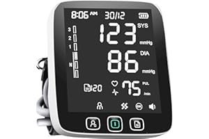 LAZLEGOODS 2024 Blood Pressure Monitor with Largest Backlit Display - Automatic Upper Arm Blood Pressure Machine - Accurate Adjustable Blood Pressure Cuff - 200 Sets Memory, with Case & Batteries