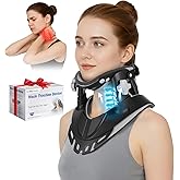 Hybodies Cervical Traction Device, Neck Stretcher for Pain Relief at Home & Office, 3 Power Traction, Adjustable Ergonomic Support Brace for Spine Alignment, Lightweight and Portable
