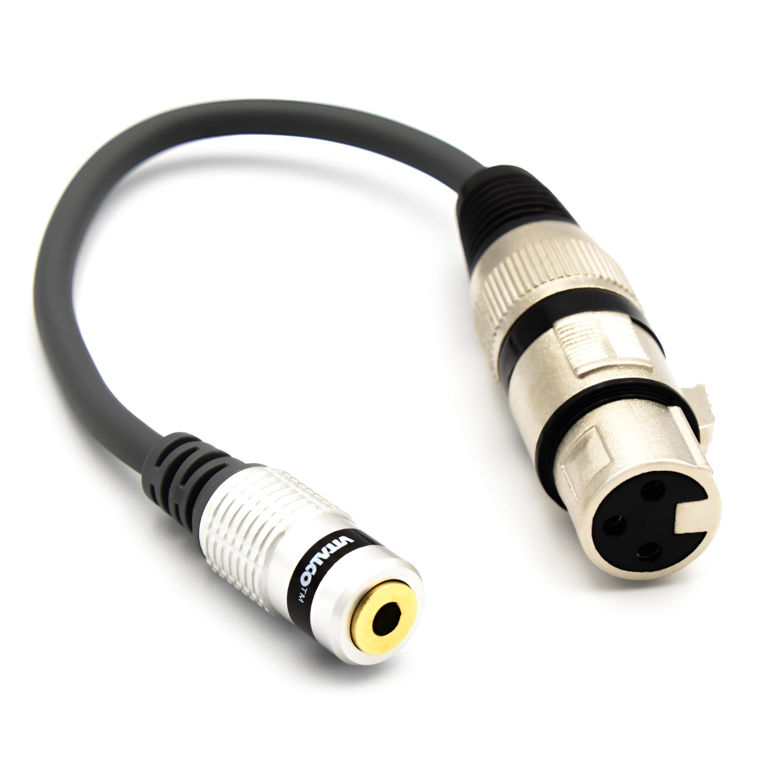 VITALCO XLR Female to 3.5 Mini Jack TRS Female Adapter 1/8 3.5mm Jack TRS AUX to 3 Pin Microphone Audio Cable โ image 1
