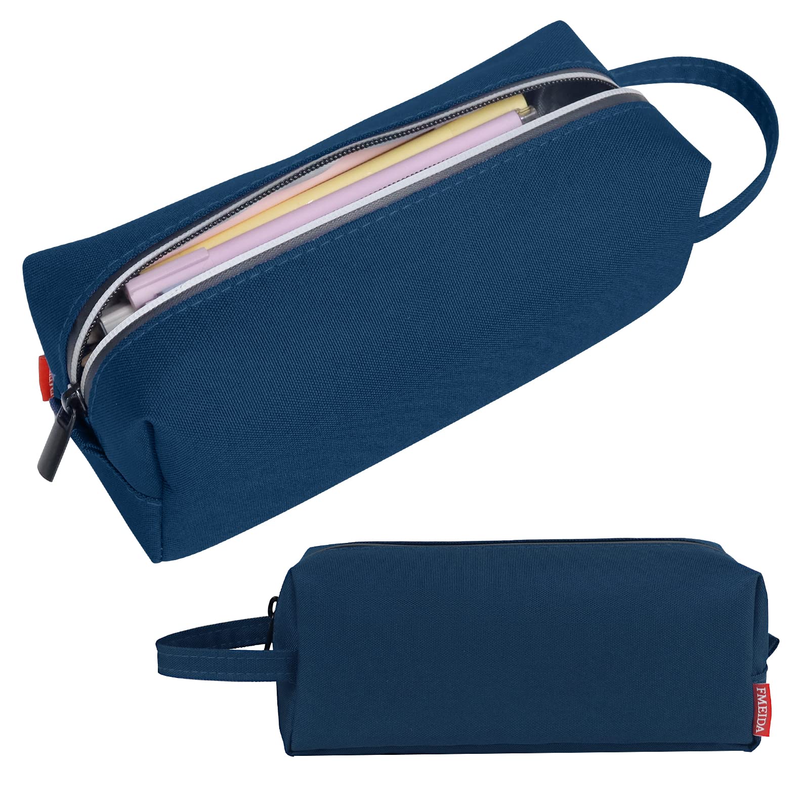 Fmeida Pencil Case, Large Pencils Cases for Girls Boys Stationery Pencils Pouch Pen Holder for Portable School Supplies for Secondary High School Office Adults Kids Pencil Bags - Navy Blue — image 1