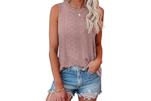 Bliwov Womens Tank Tops Eyelet Embroidery Shirts Summer Sleeveless for Women 2024 Cute Spring Going Out Clothes Trendy