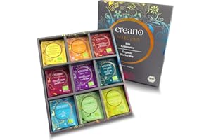 Creano Organic Herbal Tea Sampler Gift Set - Tea Gift Box - 27 Organic Tea Bags in 9 Different Varieties 54 g