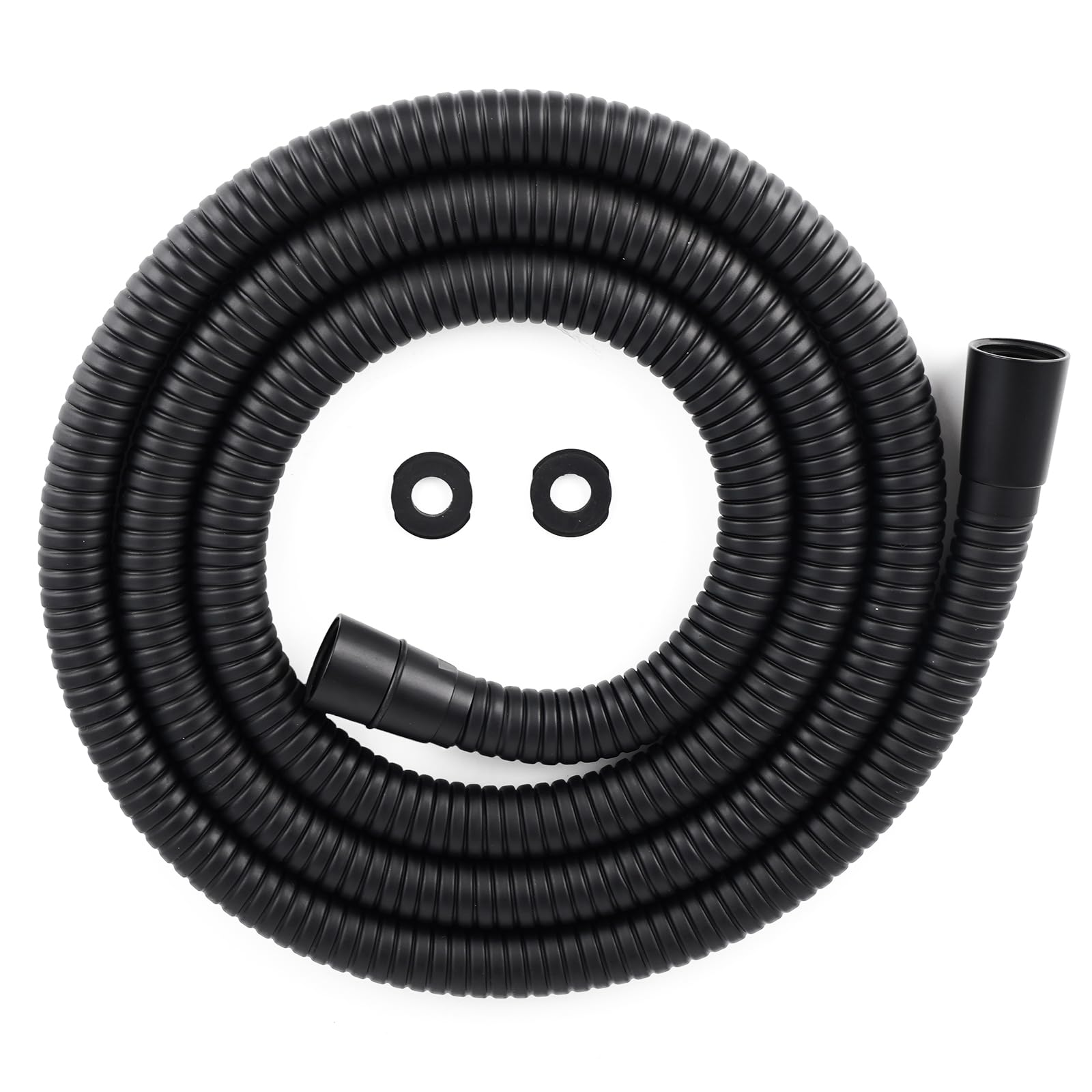 Hibbent 16mm (Outer)/10mm(Inner) Large Bore Shower Hose 1.75m -Supper Low Water Pressure Boosting Shower Hoses with Black, Universal Anti-Kink and Leak-Proof