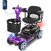 45Miles Mobility Scooter for Seniors/Adults,All Terrain Mobility Scooter | FSA Eligible,Lithium Battery,with Taillight,GPS Tracker,USB Charging,300LBS Capacity,350W Dual Baskets
