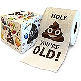 Printed TP Holy Poop You're Old Printed Toilet Paper Gag Gift – Happy Birthday Funny Toilet Paper For Best Prank, Surprise, B