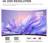 Gawfolk 32 Inch 4K UHD Curved Monitor 1500R 100% sRGB DisplayPort HDMI view 2