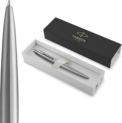 Parker Jotter XL Ballpoint Pen Monochrome Stainless Medium Blue Ink Gift Box