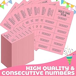 Kosiz 1000 Sheets Raffle Tickets with 10 Bid