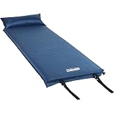 Coleman Self-Inflating Sleeping Pad with Pillow | Lightweight Inflatable Camp Pad, No Air Pump Needed, Quick Deflation with Compression Straps
