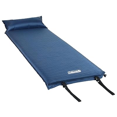 Coleman Self-Inflating Sleeping Pad with Pillow, Lightweight Inflatable Camp Pad with Extra Support & Quick Deflation, No Air Pump Needed