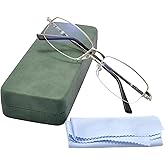 SANHOOPOLO Computer Blue Light Blocking Glasses For Men And Women Computer Gaming Glasses Metal Half Frame Clear Lens