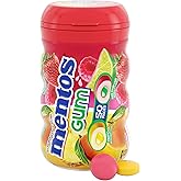 Mentos Sugar Free Chewing Gum with Xylitol, Red Fruit Lime, 50 Piece Bottle | Perfect for Long Lasting Fresh Breath at School, Work &amp; Travel
