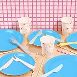 PARTY GO 50 Pcs 9 Inch Blue Paper Plates Disposable Party Supplies view 4