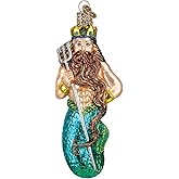 Old World Christmas Neptune Glass Blown Ornament for Christmas Tree, Handcrafted Holiday Decoration, Sea Collection
