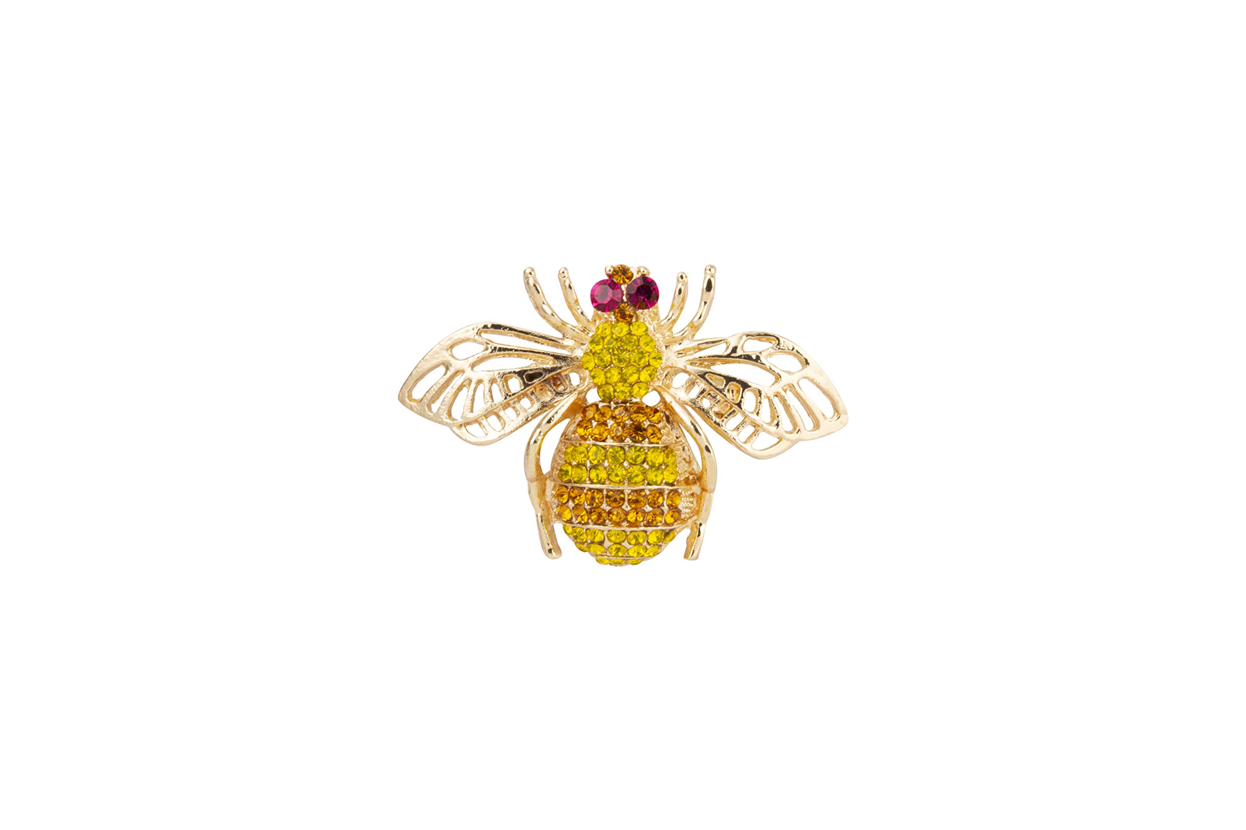 Brooch Lapel Pin for Men Amber Honey and Fuchsia Stone Studded Lapel Pins for Men and Women LP-51