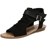 Blowfish Malibu Women's Balla Sandal, Open Toe Sandals for Women | Comfortable sandals, Arch support, Cushioned footbed, Zip closure, Canvas upper, Ruched styling, Low wedge heel, Ankle strap