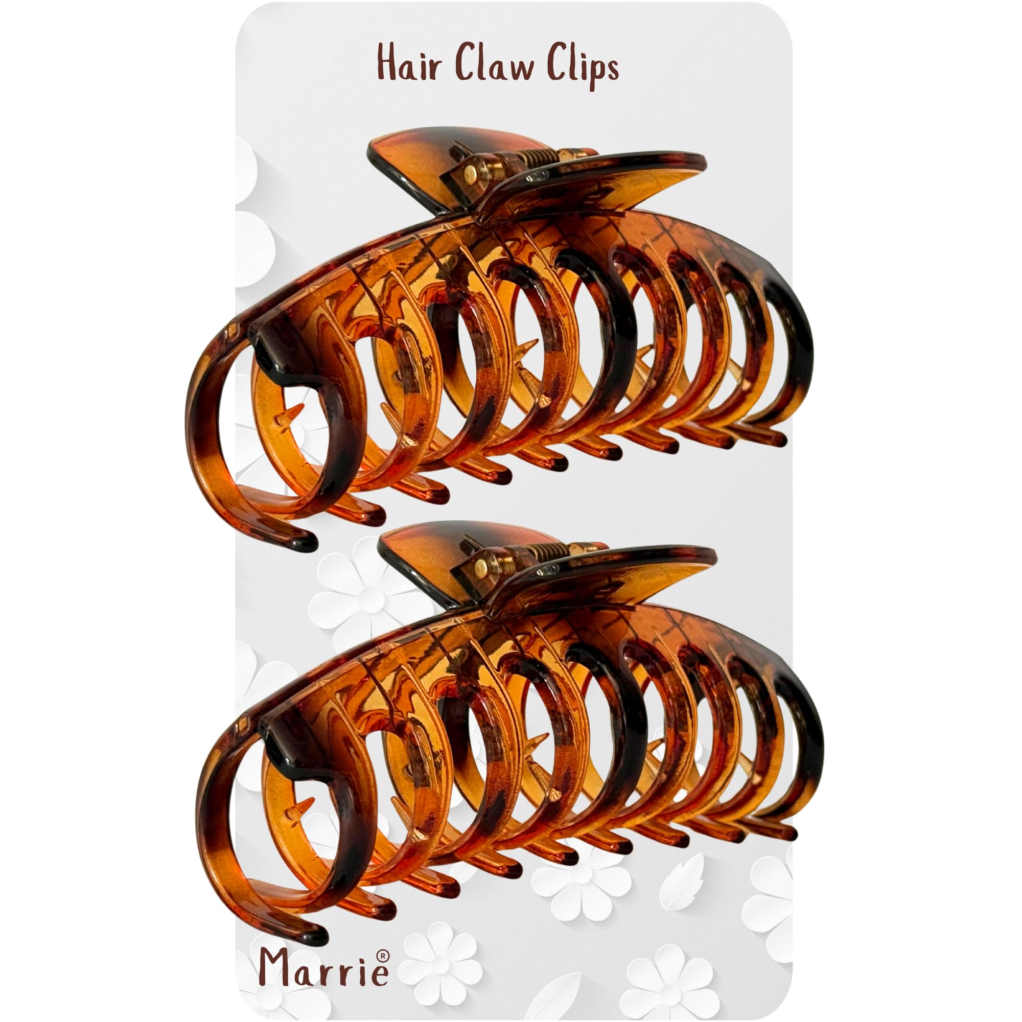 Marrie Large Hair Claw Clips for Thick Hair Nonslip Jumbo Hair Clamp Strong Big Hold Jaws Hair Styling Accessories for Women Girls Size 4.3 Inches (Brown) — image 1