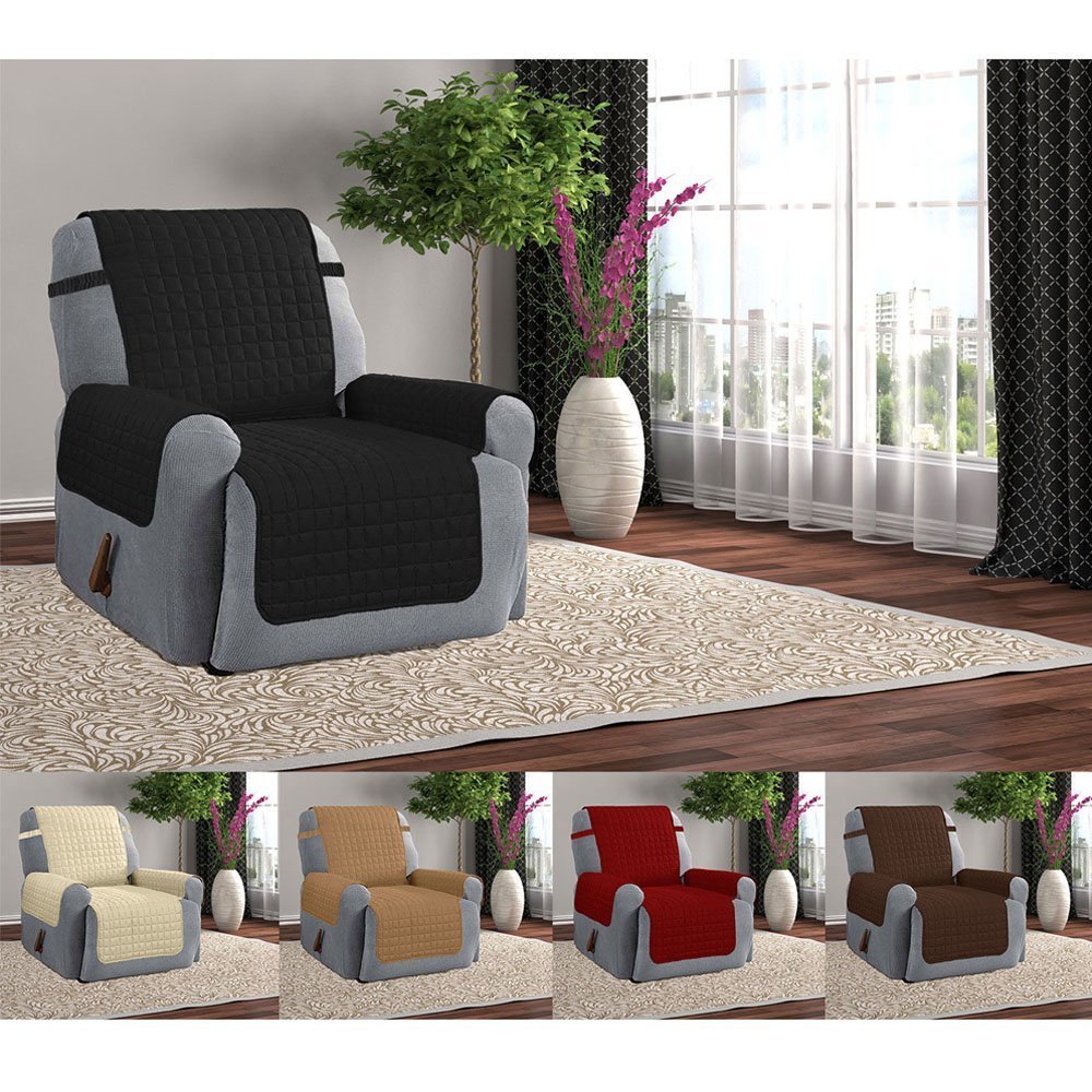 Reversible Water Repellent Furniture Protector | Protects from Spills, Stains, Dirt, Scuffs and Pet Hair | Armchair in Black