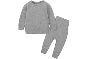 Little Boys Girls Thermal Underwear Set for Kids Toddler Cotton Solid Long 𝐉ohns Soft Base Layer Top and Bottoms 2PC