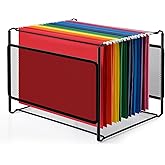 Comix Mesh Hanging File Folder Organizer for Home Office, Black | Letter Size Hanging File Box, Smooth Rails, Space-Saving File Holder