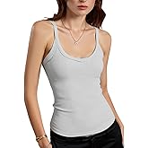 winkbay Women's Workout Racerback Tank Tops Summer Deep V Neck Ribbed Knit Gym Yoga Top Streetwear