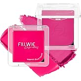 Fillwie Cream &amp; Powder Blush Duo &ndash; Berry Magenta Blush Vegan (Berry Bliss) | Buildable Color, Layerable Finish, Long-Lasting Wear, Multi-Use Makeup, Magnetic Palette Compatible