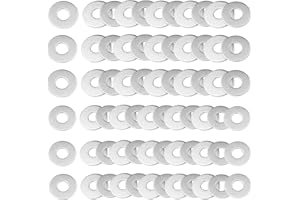 PINHOOLLGO 100 Pieces Metal Stamping Blanks,2 Sizes Aluminum Flat Washers Silver Round Washers,Round Stamping Tags with Center Hole for Bracelet DIY Craft Jewelry Making,Screw Fastening,50pcs/Size