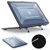 SEYMAC stock Case for MacBook Pro 16 inch, Shock-Absorbing Protection with Folding Stand &Mouse Pad Case for MacBook Pro 16 inch, Blue