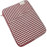 Donloise 11-13Inch Cute Puffy Laptop Sleeve Fairycore Carrying Laptop Bag Cover Kawaii Tablet Liner Pouch Cottagecore Office Accessories (13inch,Red)