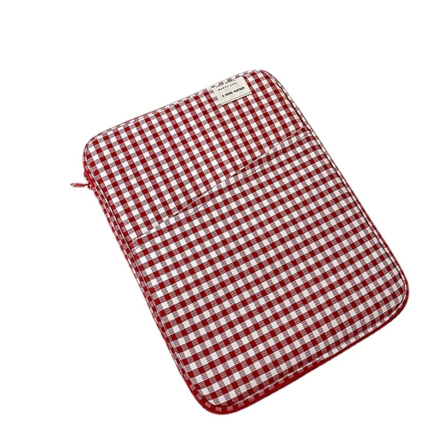 Photo 1 of Donloise 11-13Inch Cute Puffy Laptop Sleeve Fairycore Carrying Laptop Bag Cover Kawaii Tablet Liner Pouch Cottagecore Office Accessories (13inch,Red)